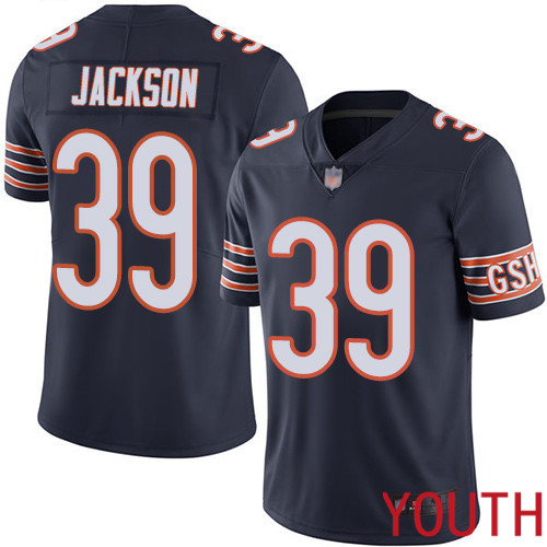 Chicago Bears Limited Navy Blue Youth Eddie Jackson Home Jersey NFL Football #39 Vapor Untouchable->women nfl jersey->Women Jersey